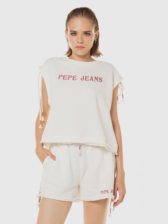 Pepe Jeans Femei Pantaloni scurți Alb