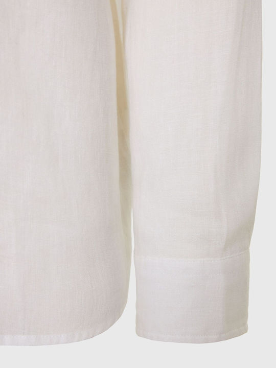 Long-sleeved Linen Shirt White