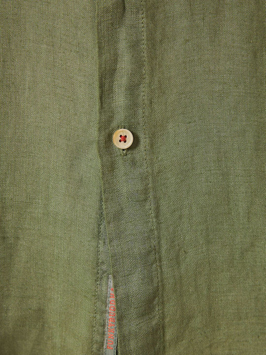 Short-sleeved Linen Shirt Khaki