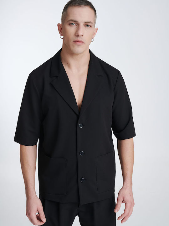 P/Coc Men's Shirt Short Sleeve Black