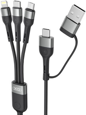 XO USB-C zu Lightning Kabel 60W Schwarz 1.2m (6-IN-1)