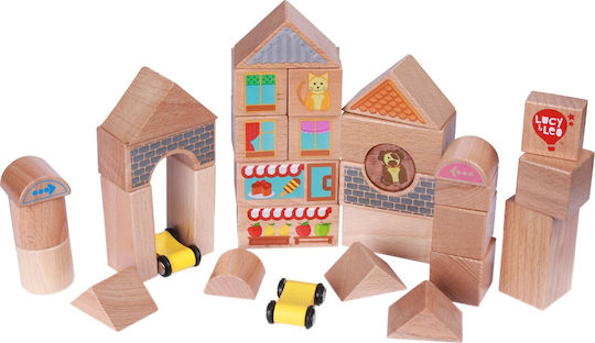 Lucy & Leo Wooden Building Blocks Set for 3+ Years 32 Pieces