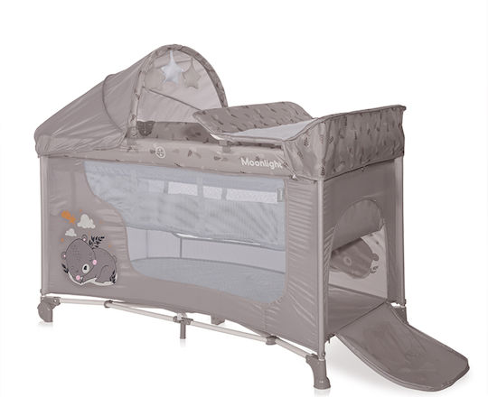 Lorelli Moonlight Кошара за игра 2 Нива с Променяща се Повърхност & Матрак Бежов 126x70см