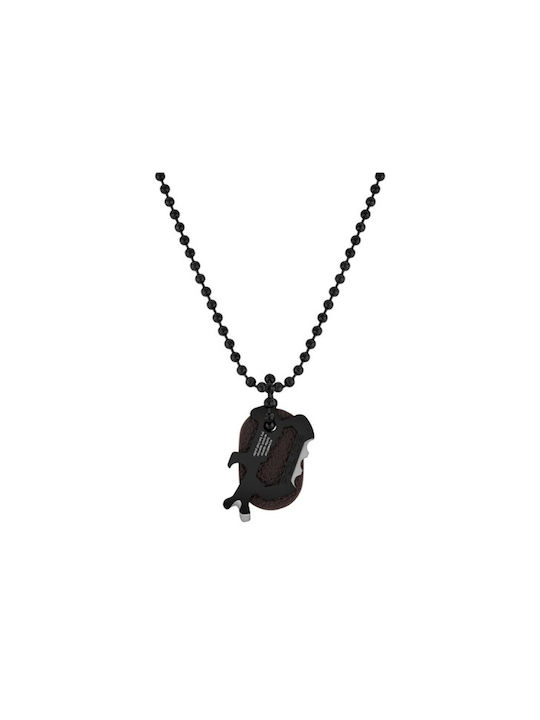 Police Necklace from Steel Black