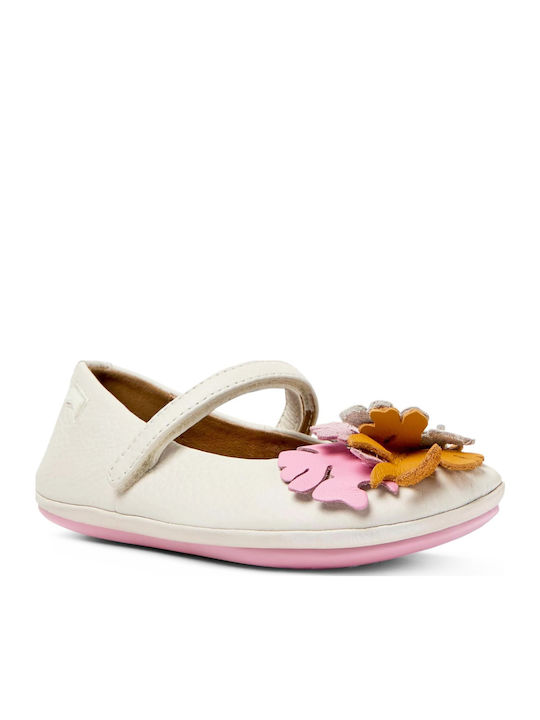 Balerini Albi din Piele pentru Copii Camper Twins (k800587-001)