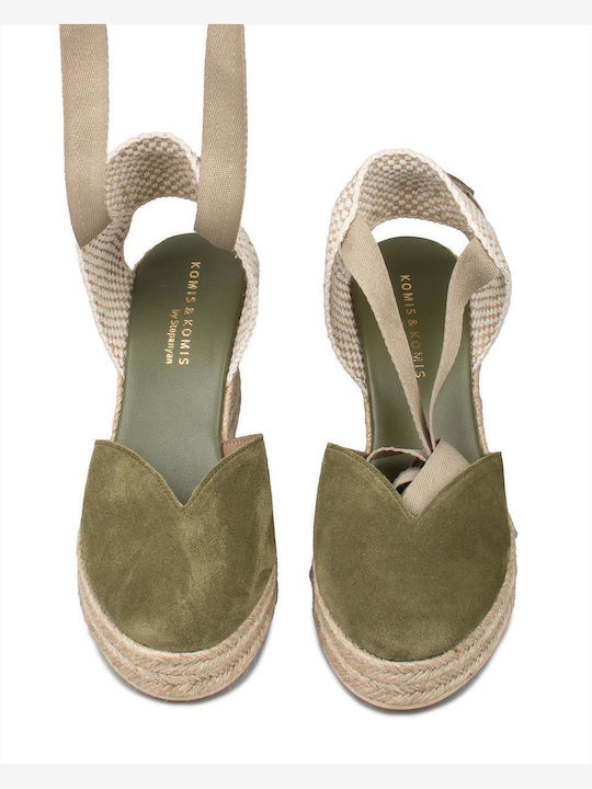 Women's Suede Platform Espadrilles Green