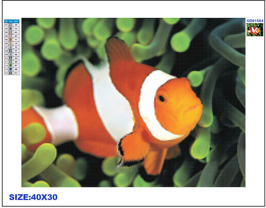 Diamond Mosaic - Tapestry Rila Crafts, 30x40cm, Nemo - Clown Fish