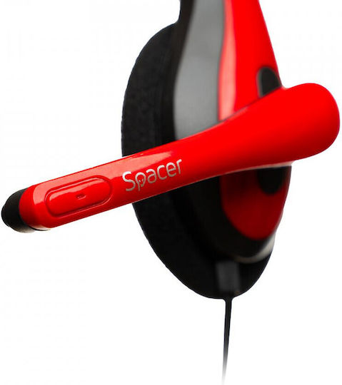 Headsets With Micr. Spacer, Wired, Red