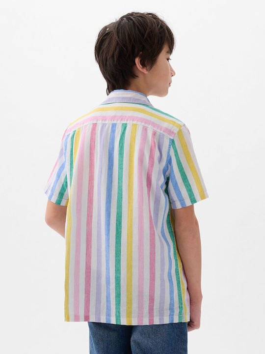 Kids Striped Shirt Short Sleeve multi color stripe