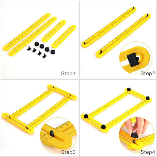 14441-005000FGA-002CXZ Plastic Folding Ruler Angled