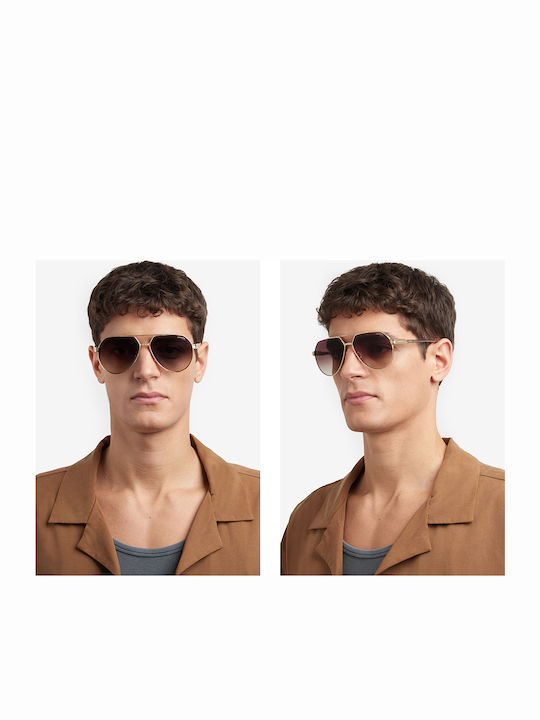 Carrera Unisex Sunglasses With Gold Metallic Frame And Grey Gradient Lens 1067/S 2F7/HA