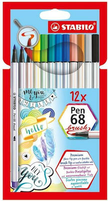 Stabilo Pen 68 Markere de desen 1mm Stabilo Pen 68 Brush No color reference found. 12buc