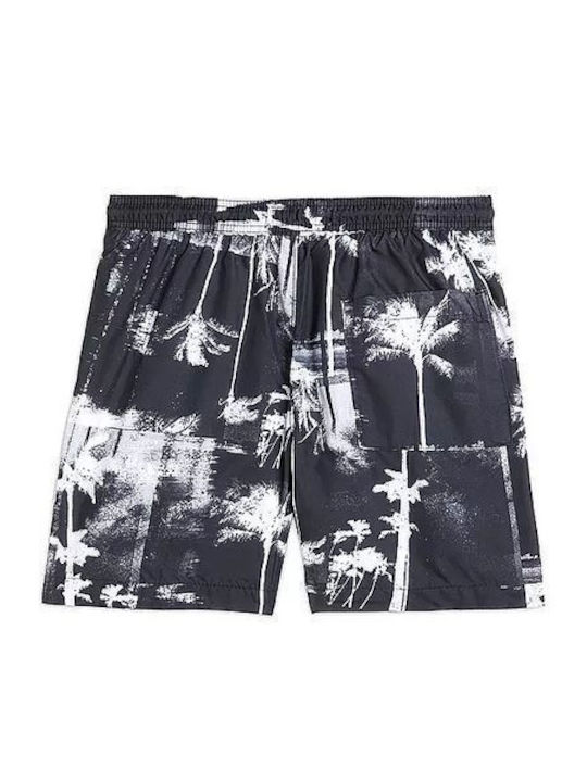Calvin Klein Palm tree Kids Swimwear Swim Shorts Black