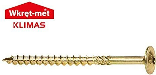 Tbd Klimas Wood Screws Torx Pan Head Screws Tx Yellow Screws Flat Head Screws Wood Pan Head Screw Set Torx Wood Screw Set Roof Construction Screws 8x200 Mm 50 Pieces