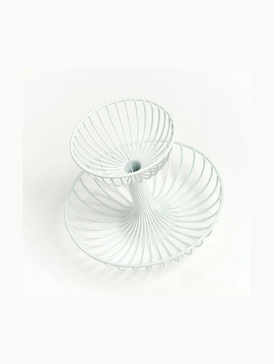 Zeller Fruit Bowl Metallic White 32x26cm