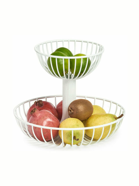 Zeller Fruitieră Metalic Alb 32x26x23.5buc