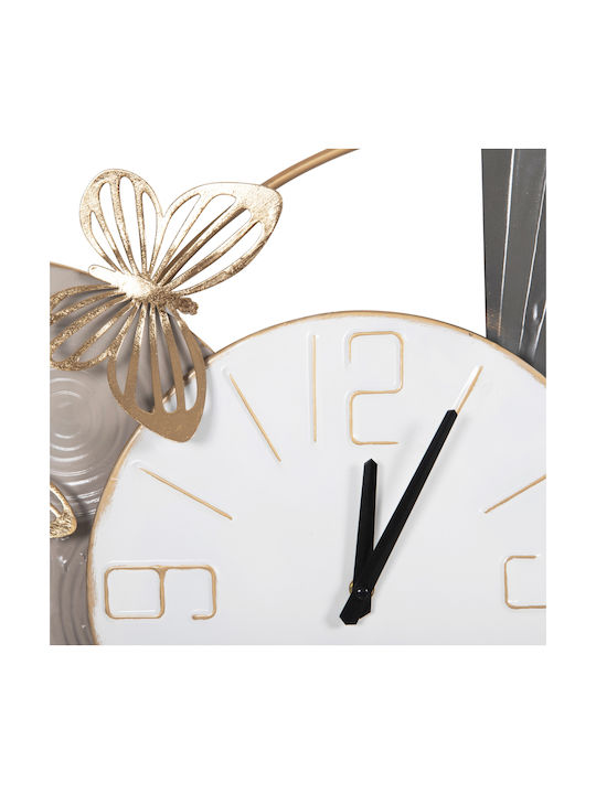 HomeMarkt Wall Clock Metallic White 116x7cm