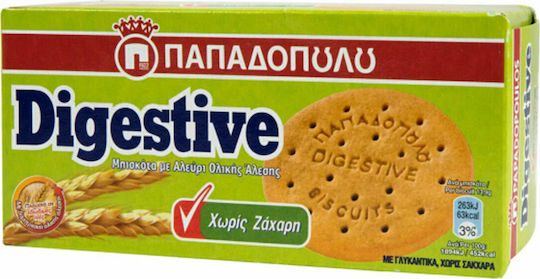 Papadopoulou Biscuits Digestive Whole Sugar Free 1pcs 250gr