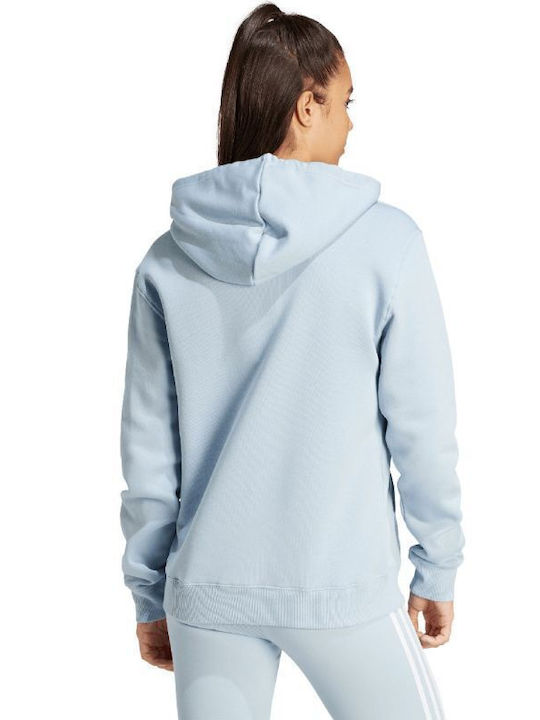 Adidas Women's Hooded Fleece Sweatshirt Light Blue