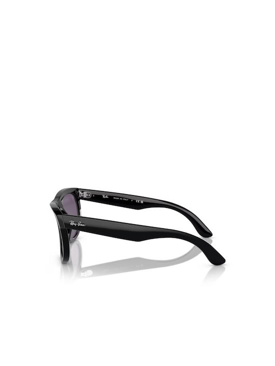 Ray Ban Sunglasses with Black Plastic Frame and Purple Lens RB0502S 6677/1A