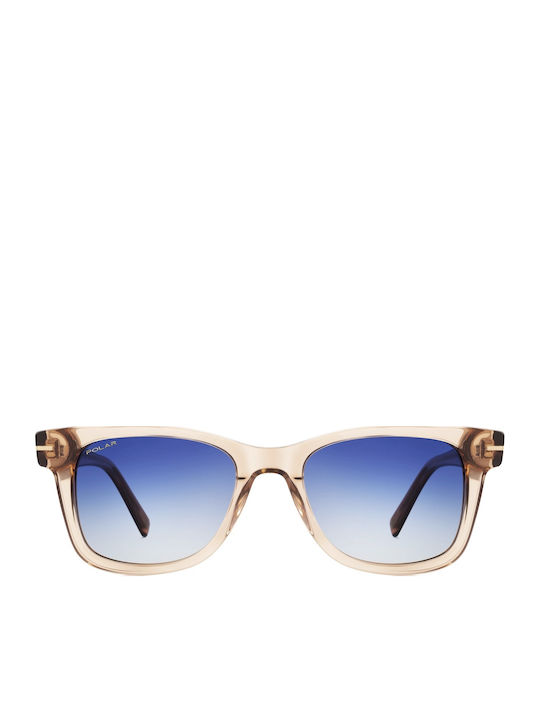 Polar Unisex Γυαλιά Ηλίου με Μπεζ Κοκκάλινο Σκελετό και Μπλε Ντεγκραντέ Polarized Φακό