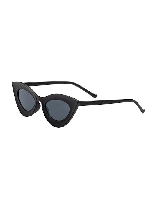 Women's Sunglasses with Black Plastic Frame and Black Lens 01-7185-4-Black Matt-Black