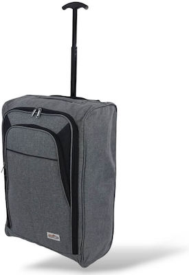 Colorlife Cabin Travel Suitcase Fabric Grey with 2 Wheels Height 55cm