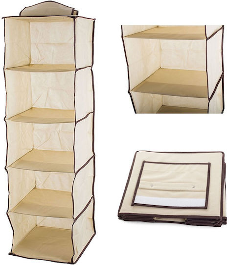 Plastic Atârnare Sac de Depozitare pentru Haine în Culoare Ecru 30x30x100cm 1buc