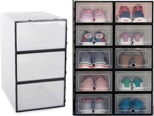 Plastic Casetă pentru Pantofi în Culoare Alb 34.5x24x14cm 1buc