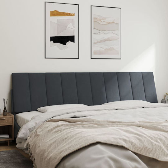 vidaXL LED Възглавница за Табла на Легло, Текстилна, Тъмносива, 200x45 cm,
