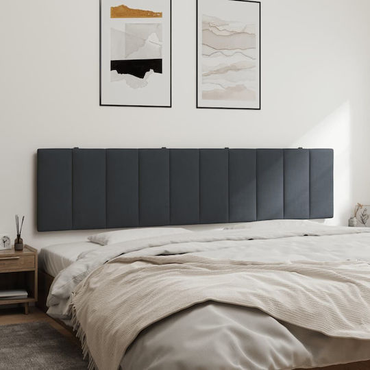vidaXL LED Възглавница за Табла на Легло, Текстилна, Тъмносива, 200x45 cm,