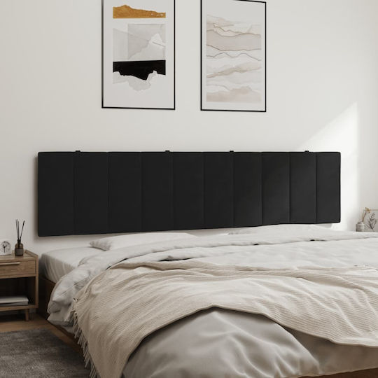 vidaXL LED Μαξιλάρι για Κεφαλάρι Υφασμάτινο Μαύρο 200x45cm