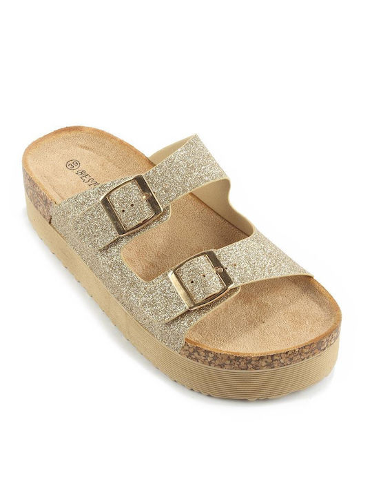 Flatform Sandal All Glitter Fshoes Ls092.16 - Fshoes - Gold