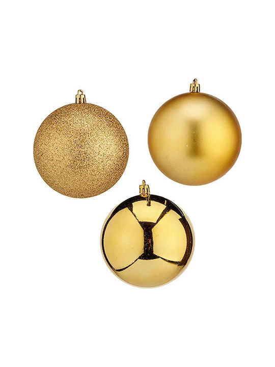 Krist+ Weihnachtshänger Kugel Ornament Plastik Gold 10cm