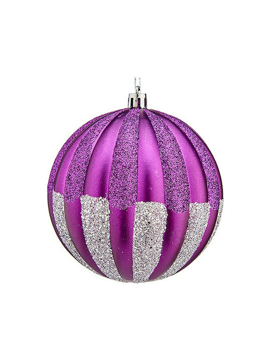 Krist+ Weihnachtshänger Kugel Ornament Plastik Lila 10cm