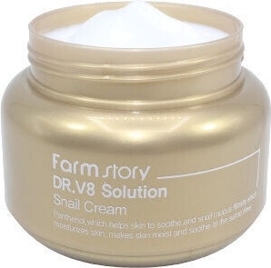 Farm Stay DR.V8 Solution Snail Cream Κρέμα Προσώπου Ημέρας για Ενυδάτωση, Λεύκανση & Λάμψη με Έκκριμα Σαλιγκαριού 100gr