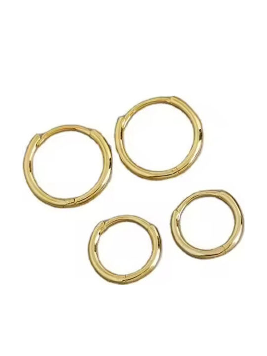 Hoop Earrings Set 2 Pairs 10mm & 8mm Steel 316l Gold Bode 02092