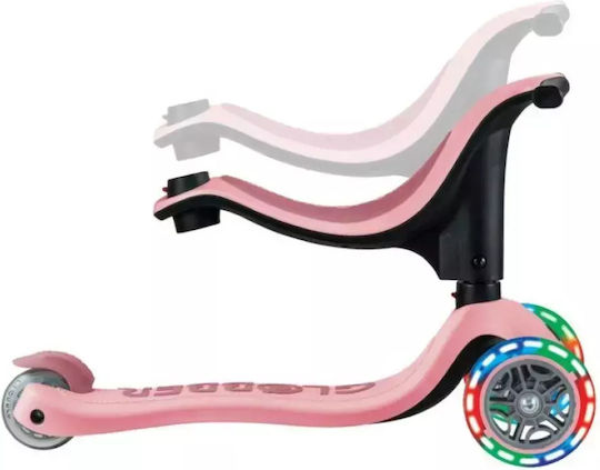 Globber Kids Scooter Go.up Sporty Lights 3-Wheel with Seat for 3+ Years Pink
