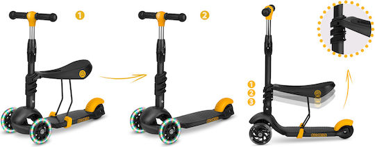 Ricokids Kinderroller Cubi 3-Rad mit Sitz Schwarz