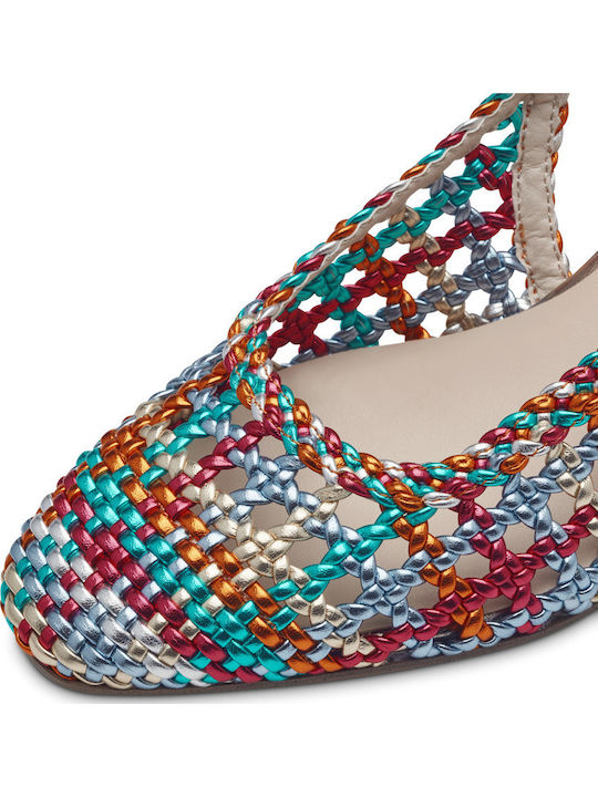 Tamaris Damen Multicolor Strohmule mit dickem niedrigem Absatz 1-29614-42 902 Multicolor