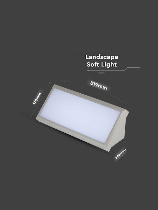 V-TAC Стенен Външен Плафон LED IP65 20W с Студено бяло Светлина 31.9x17x11.4εκ.