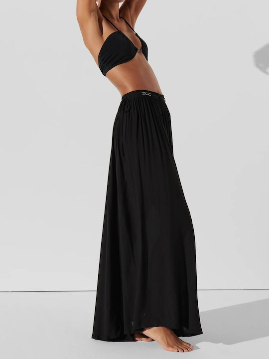 Karl Lagerfeld High Waist Maxi Skirt in Black color