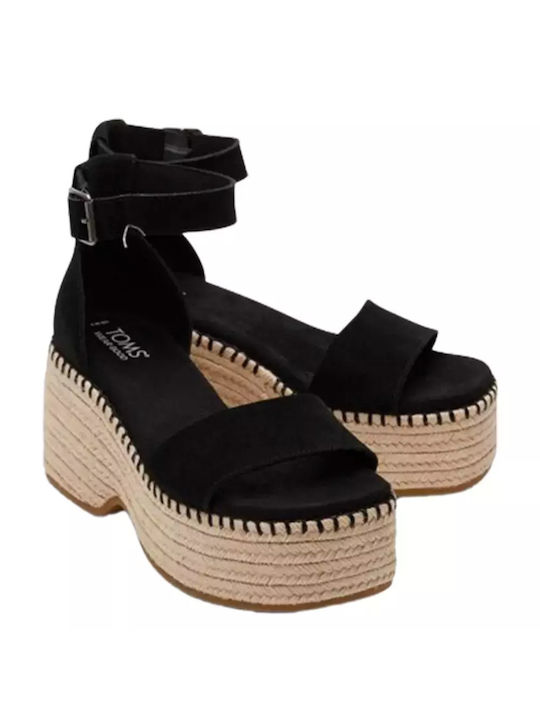 Toms Platforme dama în stil espadrile Negre