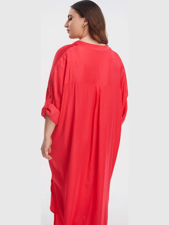 Rochie-Cămașă Midi Karpuzi