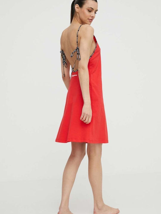 Karl Lagerfeld Καλοκαιρινό Mini Φόρεμα Κοκκινο