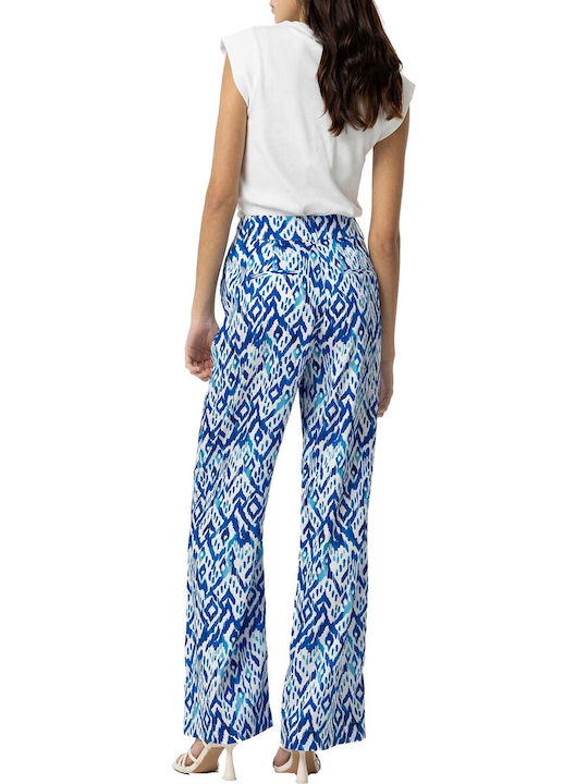 Tiffosi Women's High-waisted Fabric Trousers Blue Indigo