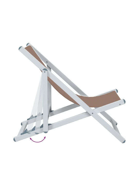 Deckchairs Aluminum Coffee 2pcs 57x97.5x80cm