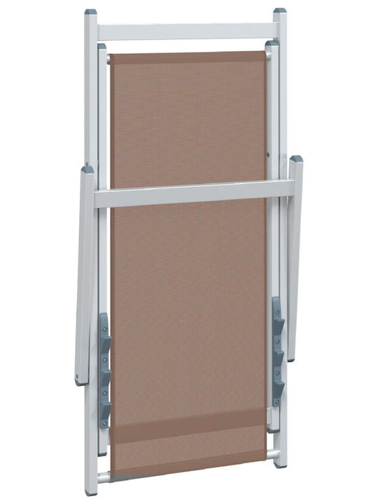 Deckchairs Aluminum Coffee 2pcs 57x97.5x80cm
