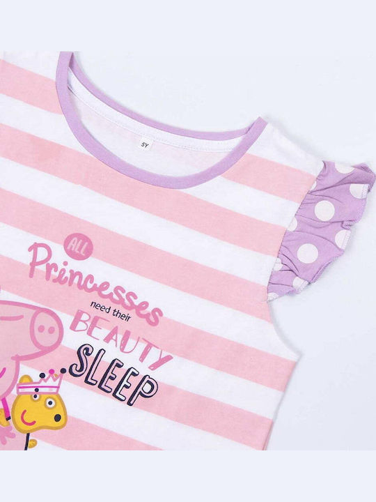 Kαλοκαιρινή Παιδική Πιτζάμα Peppa Pig Ροζ Μωβ