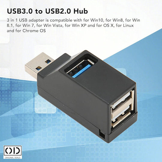 Hub 3 Θυρών USB 3.0 με σύνδεση USB-A